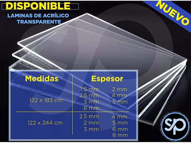 Láminas de acrílico transparente Costa Rica