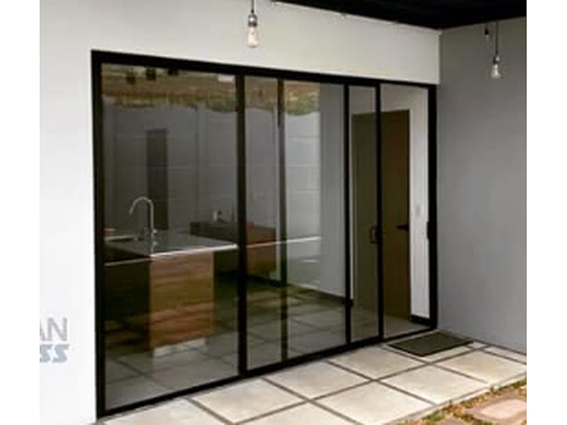 Puerta Corrediza Vidrio Marco Aluminio Negro Alajuela Edan Glass