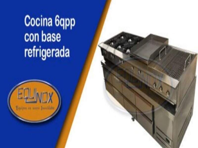 Cocina 6qpp con base refrigerada