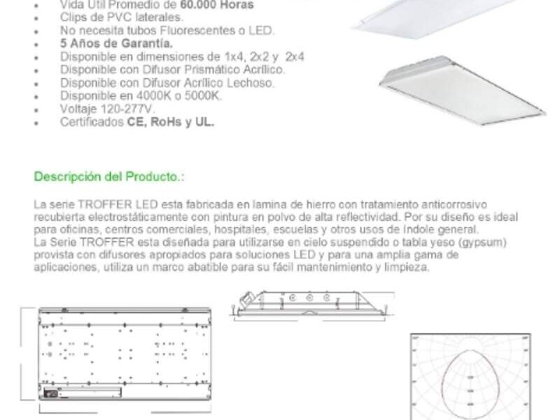 Lampara Serie Troffer Costa Rica