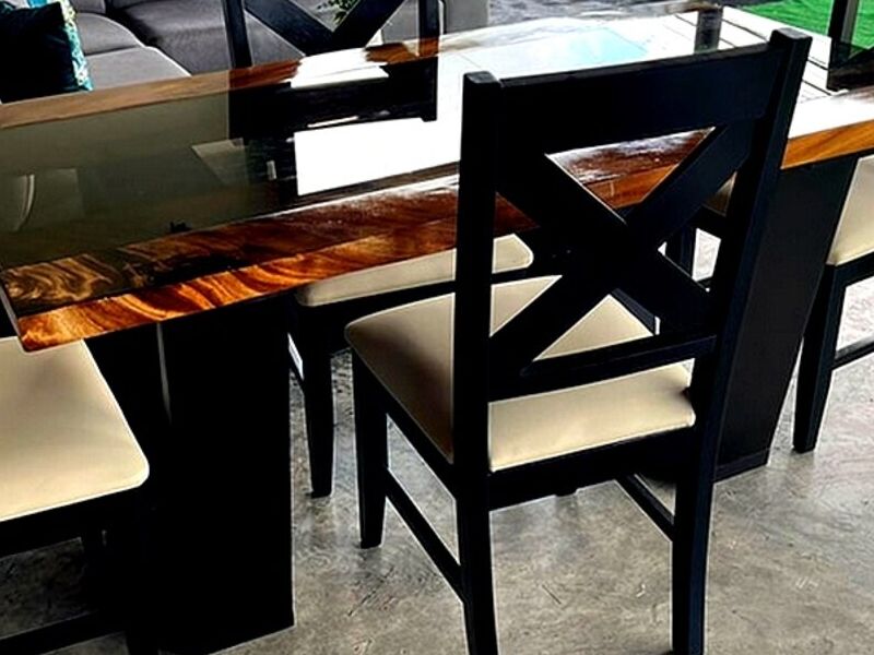 Mesa madera vidrio GUÁPILES