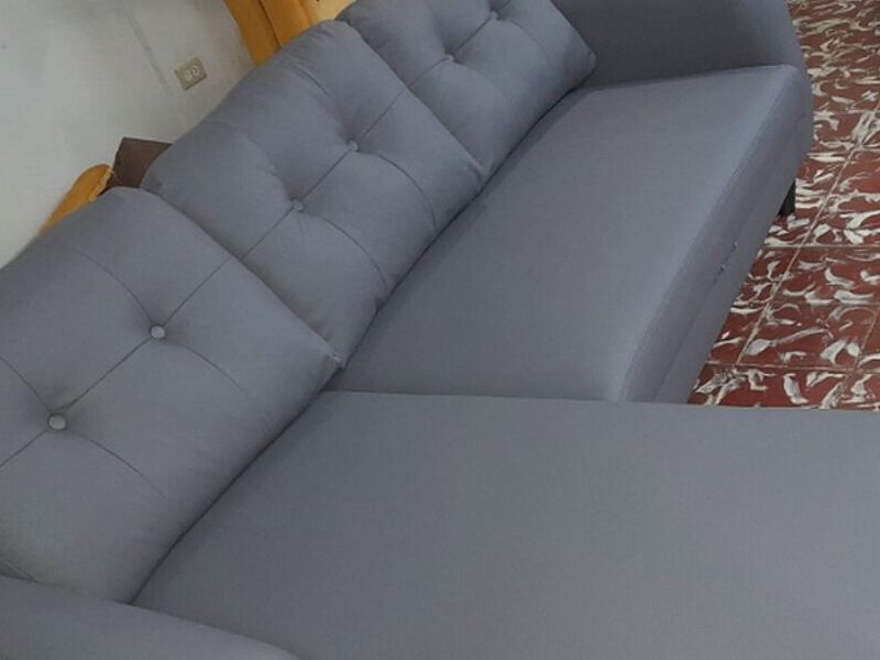 SOFA CAMA PLOMO CUERO SAN JOSE