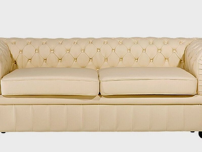 Sofá Chesterfield Beige Claro PALMARES