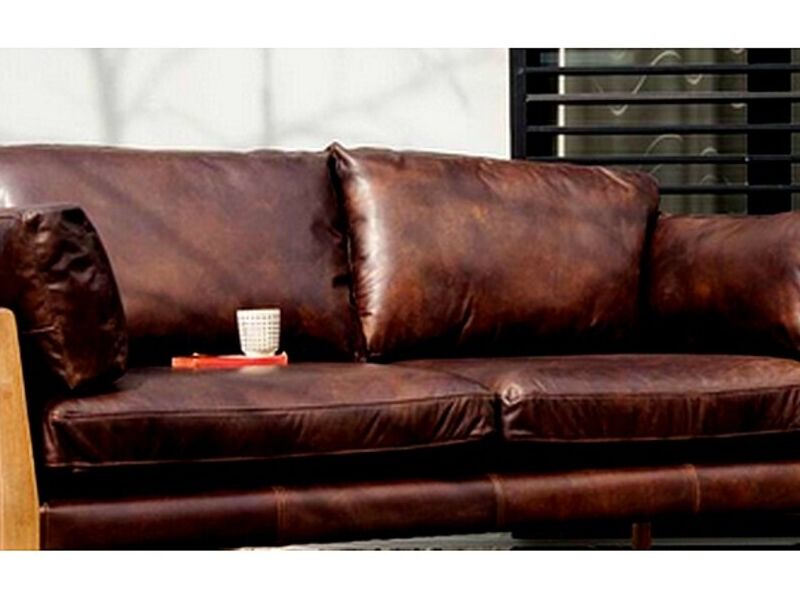 Sofa Cuero - Madera HEREDIA