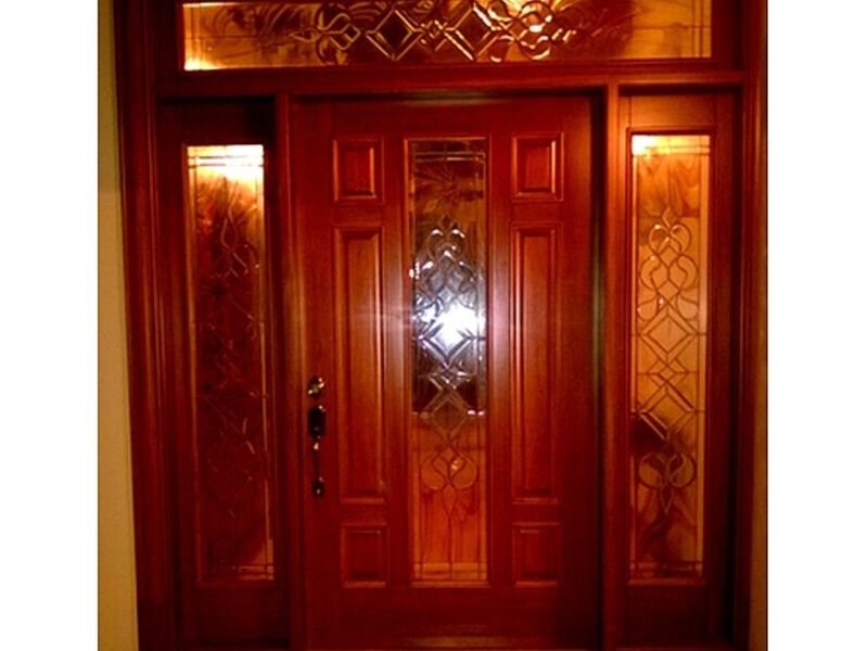 Puerta madera cedro vitrales CARTAGO