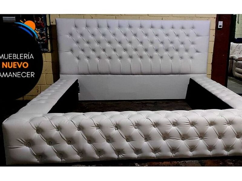 Cama King vinil blanco PALMARES