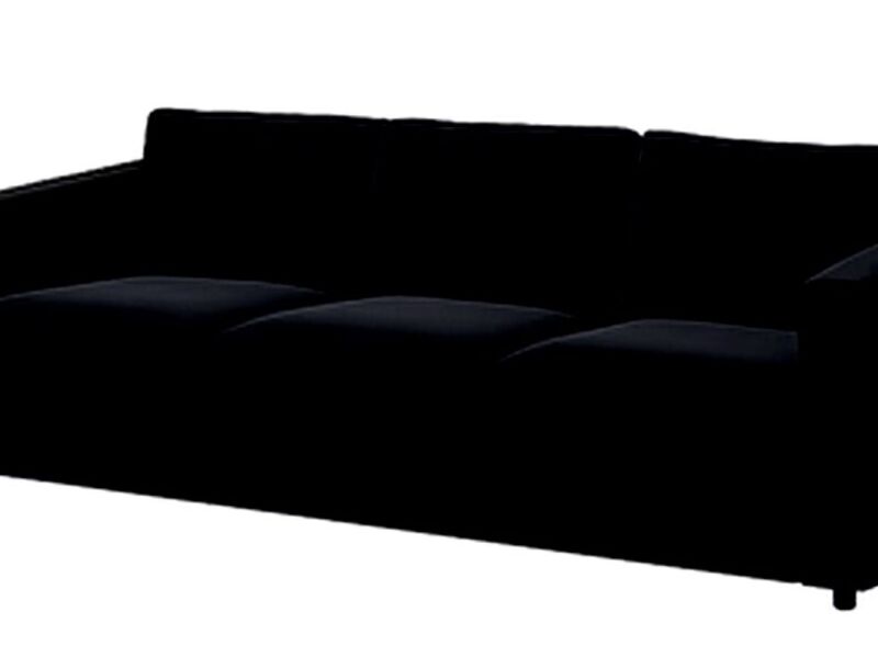 Sofá tres plazas negro elegante SAN JOSÉ