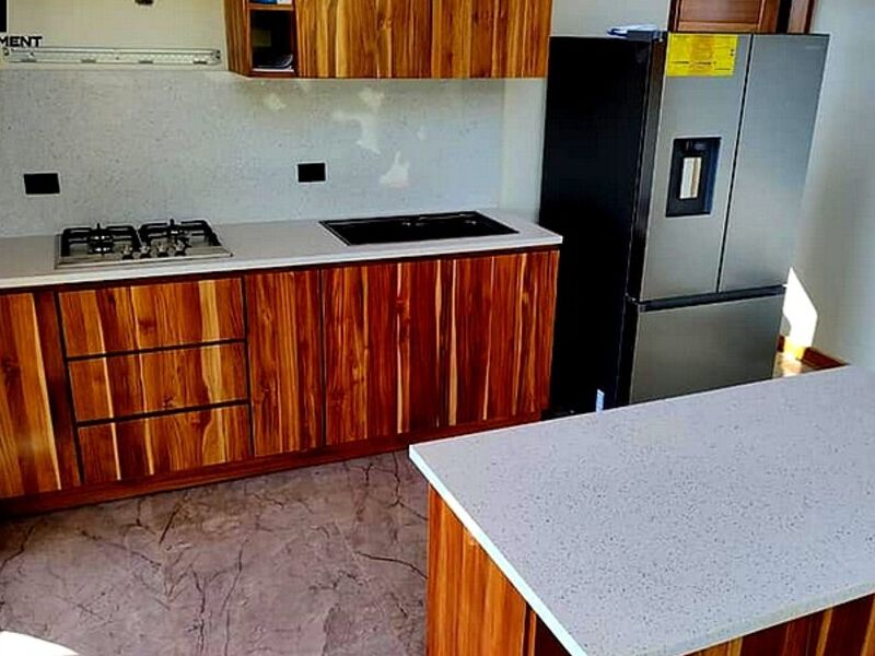 Mueble cocina teca - cuarzo CARTAGO
